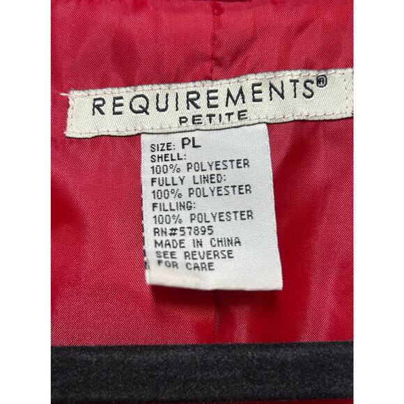 Requirements‎ Quilted Jacket Blazer Red Floral Embroidered Women's Plus Size - Picture 7 of 10